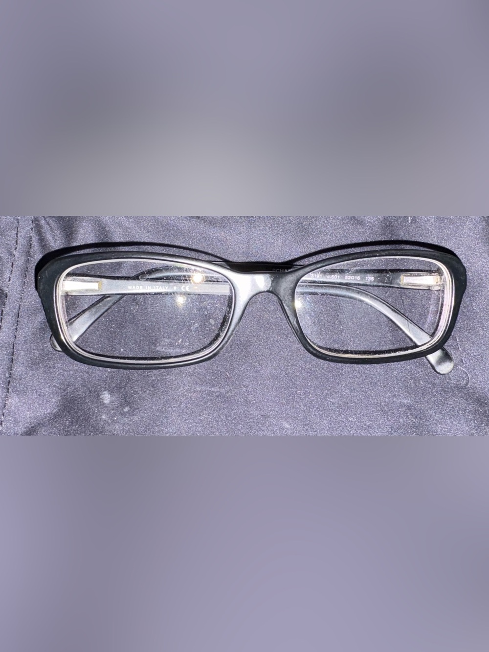 Chanel black Rectangular Men's Reading Glasses - prescription vintage